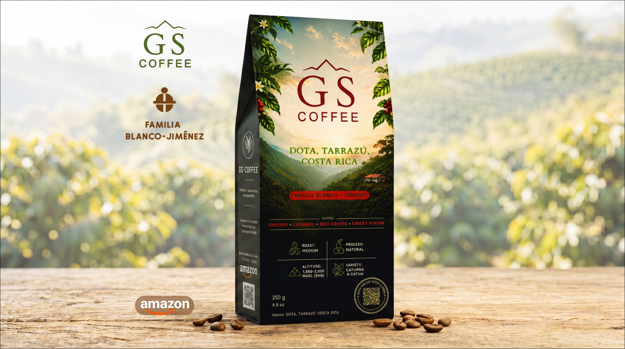 GS COFFEE | Specialty Micro-Lot Costa Rica Tarrazú — Single Origin by Blanco-Jiménez | Natural Process | SCA 86+
