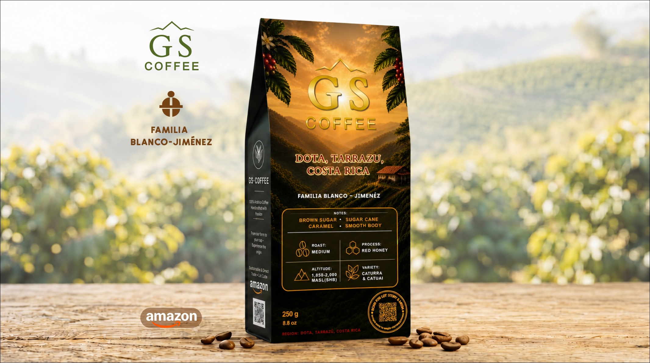 GS COFFEE |Specialty Micro-Lot Costa Rica Tarrazú — Single Origin by Blanco-Jiménez | Red Honey Process | SCA 85+